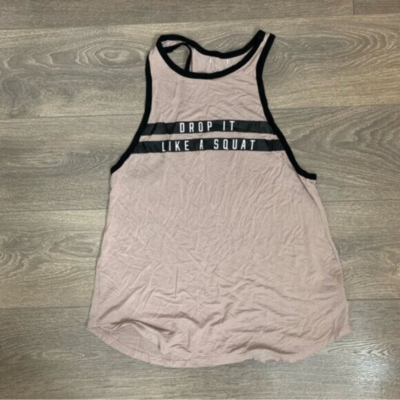 PINK Victoria's Secret Drop It Like A Squat Graphic Tank Top Gray - Picture 2 of 9